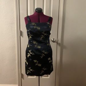 Beautiful Black and Gold Japanese a floral Dress